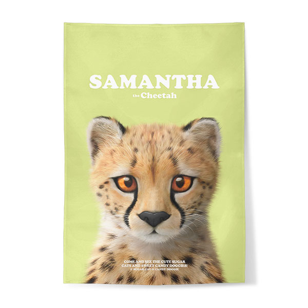 Samantha the Cheetah Retro Fabric Poster