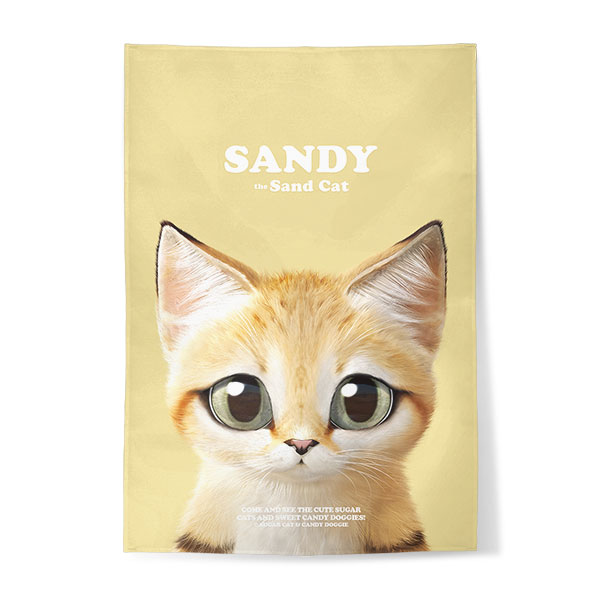 Sandy the Sand cat Retro Fabric Poster