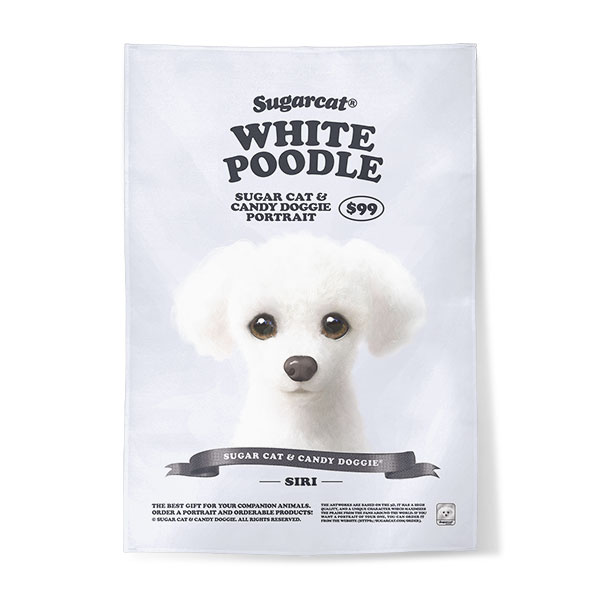 Siri the White Poodle New Retro Fabric Poster
