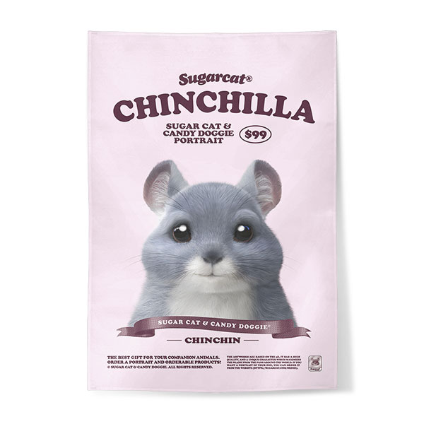 Chinchin the Chinchilla New Retro Fabric Poster