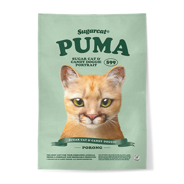 Porong the Puma New Retro Fabric Poster