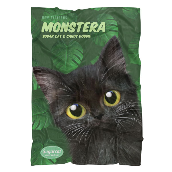 Ruru the Kitten’s Monstera New Patterns Fleece Blanket