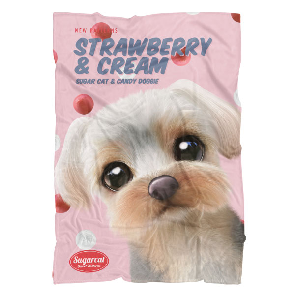 Sarang the Yorkshire Terrier’s Strawberry &amp; Cream New Patterns Fleece Blanket