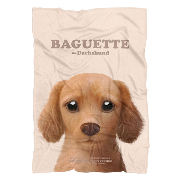 Baguette the Dachshund Retro Fleece Blanket