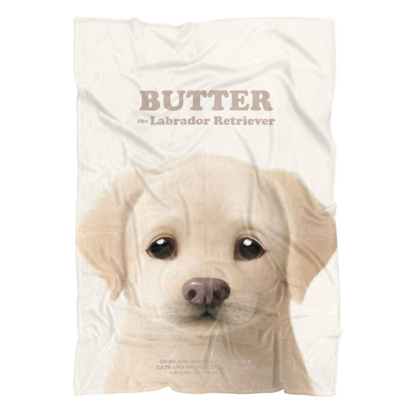 Butter the Labrador Retriever Retro Fleece Blanket