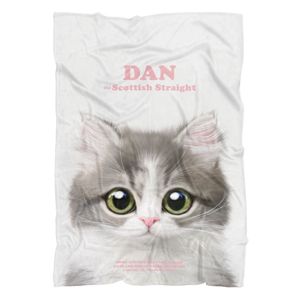 Dan the Kitten Retro Fleece Blanket