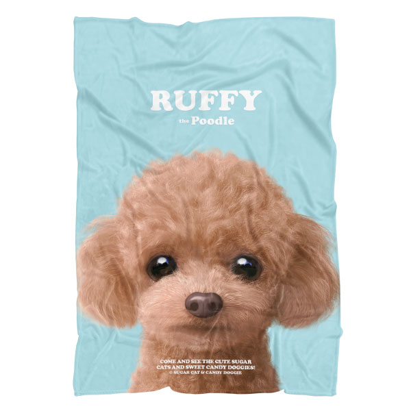 Ruffy the Poodle Retro Fleece Blanket
