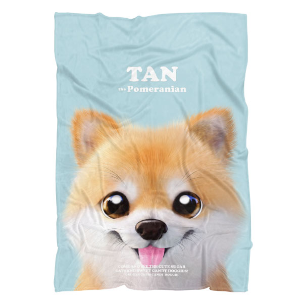 Tan the Pomeranian Retro Fleece Blanket