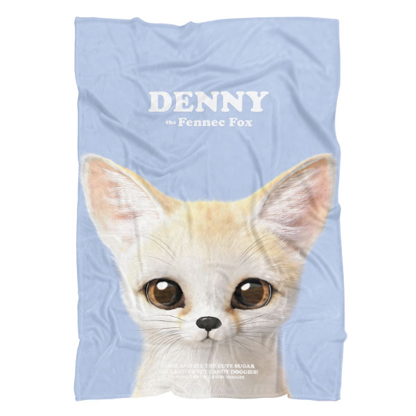 Denny the Fennec fox Retro Fleece Blanket