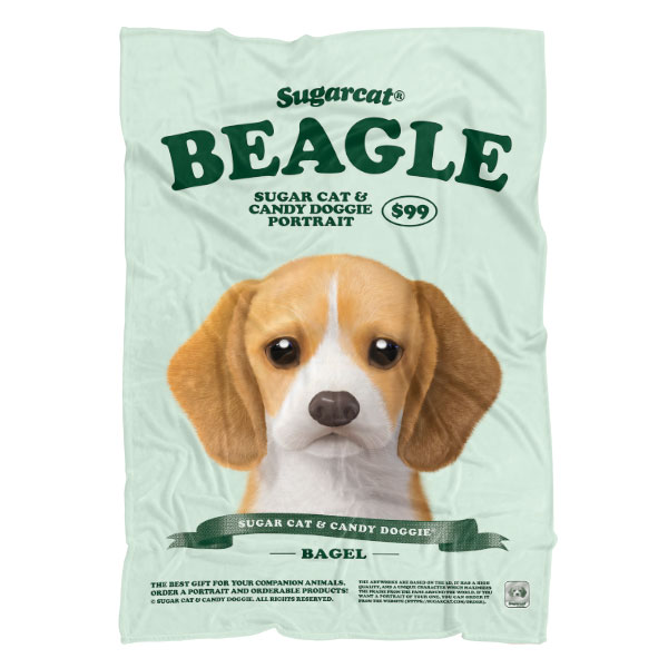Bagel the Beagle New Retro Fleece Blanket