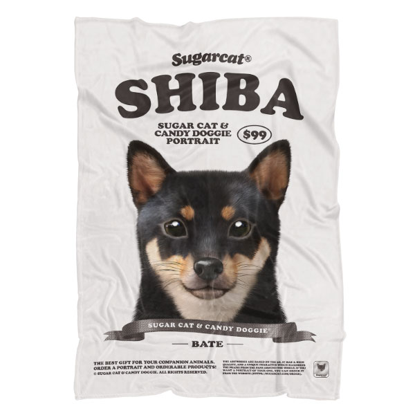 Bate the Shiba New Retro Fleece Blanket