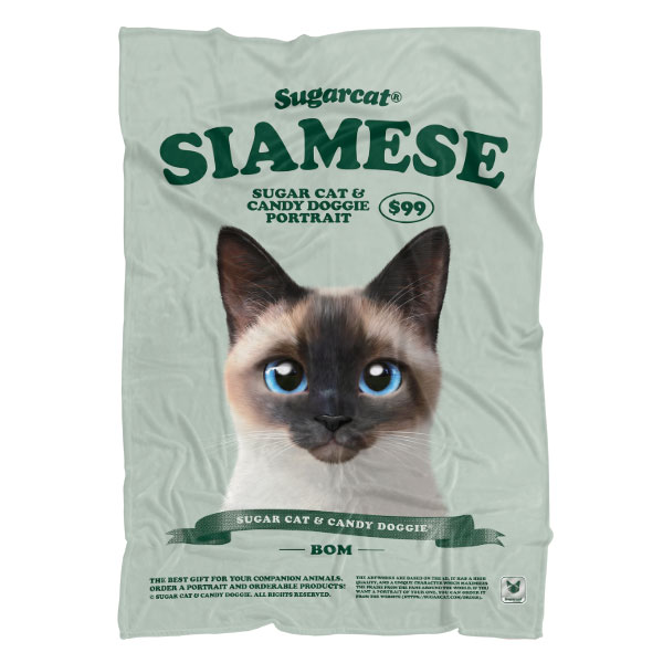 Bom the Siamese New Retro Fleece Blanket