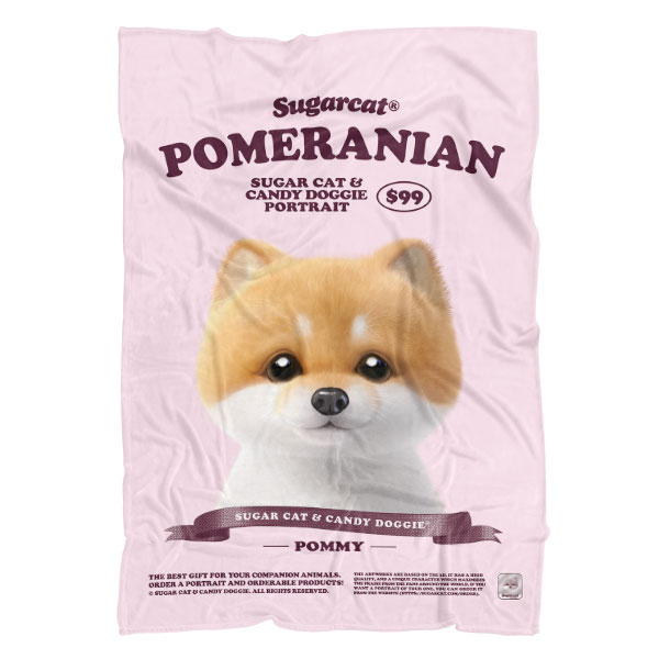 Pommy the Pomeranian New Retro Fleece Blanket