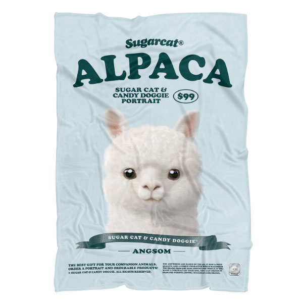Angsom the Alpaca New Retro Fleece Blanket