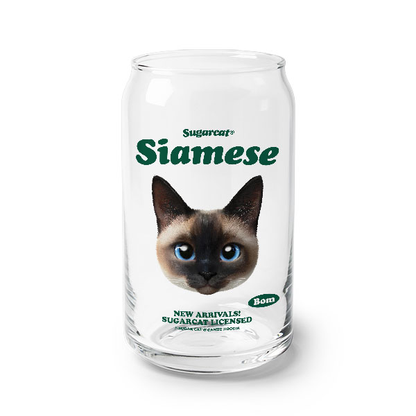 Bom the Siamese TypeFace Beer Can Glass