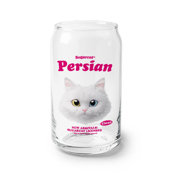 Cloud the Persian Cat TypeFace Beer Can Glass