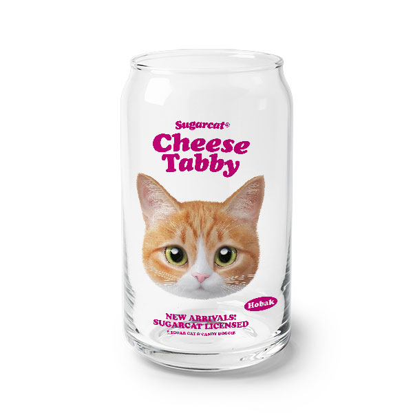 Hobak the Cheese Tabby TypeFace Beer Can Glass