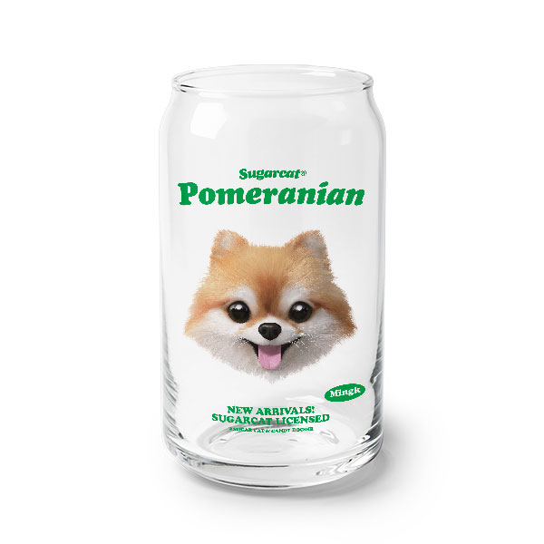Mingk the Pomeranian TypeFace Beer Can Glass