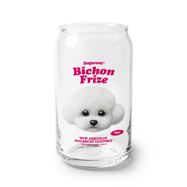 Ogu the Bichon TypeFace Beer Can Glass