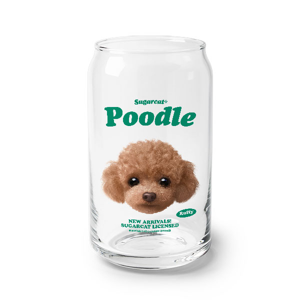 Ruffy the Poodle TypeFace Beer Can Glass