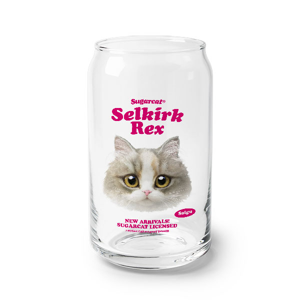 Salgu the Selkirk Rex TypeFace Beer Can Glass