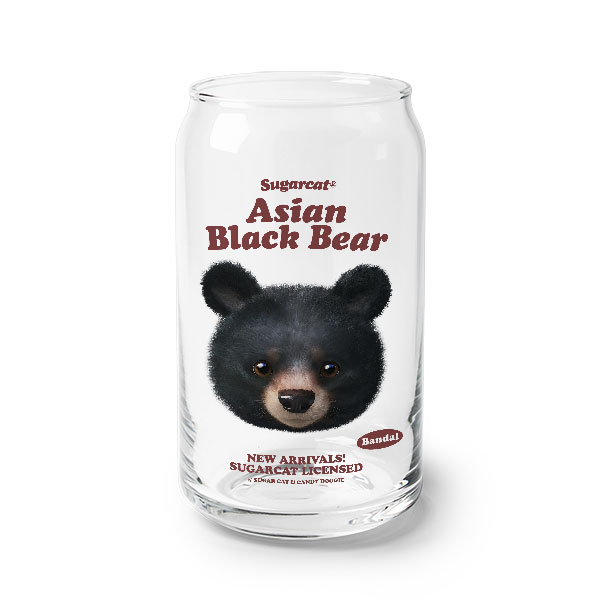 Bandal the Aisan Black Bear TypeFace Beer Can Glass