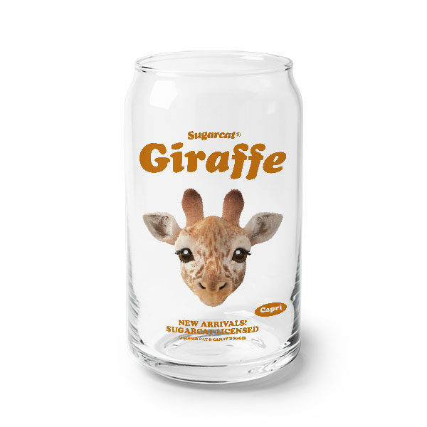 Capri the Giraffe TypeFace Beer Can Glass
