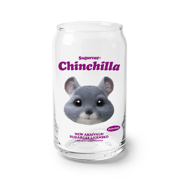 Chinchin the Chinchilla TypeFace Beer Can Glass