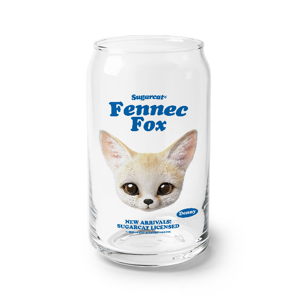 Denny the Fennec fox TypeFace Beer Can Glass