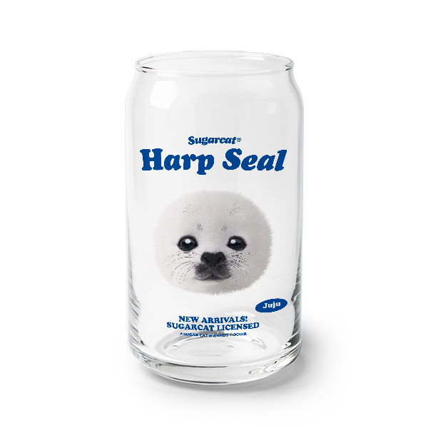 Juju the Harp Seal TypeFace Beer Can Glass