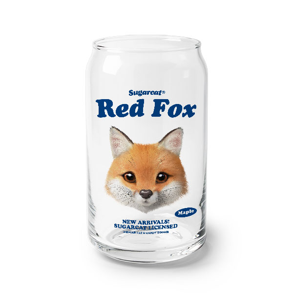 Maple the Red Fox TypeFace Beer Can Glass