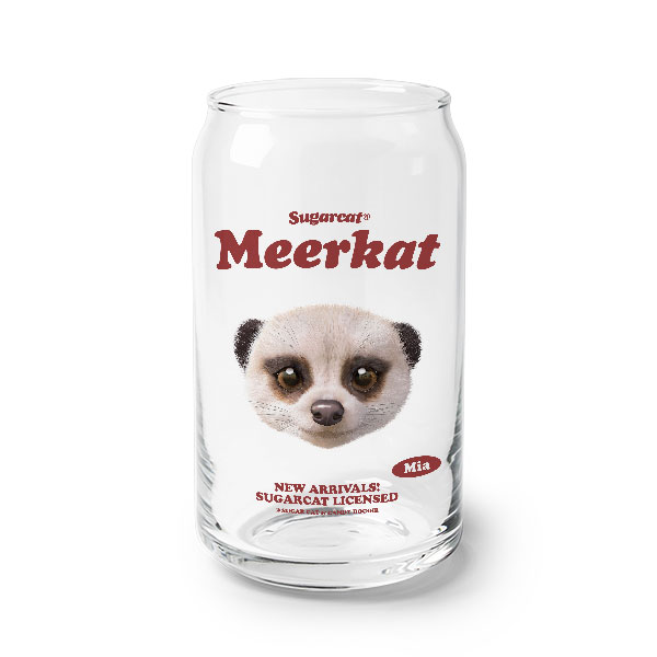 Mia the Meerkat TypeFace Beer Can Glass
