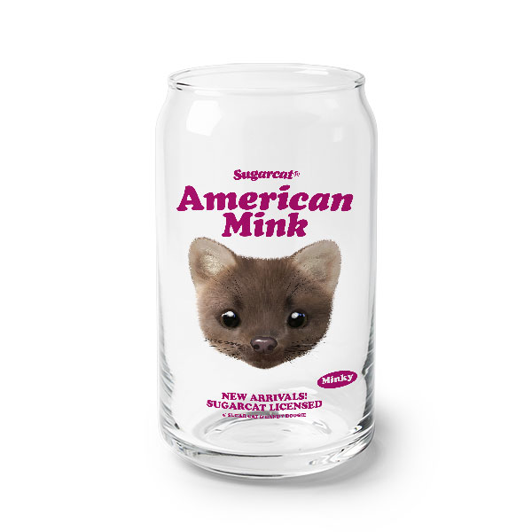 Minky the American Mink TypeFace Beer Can Glass