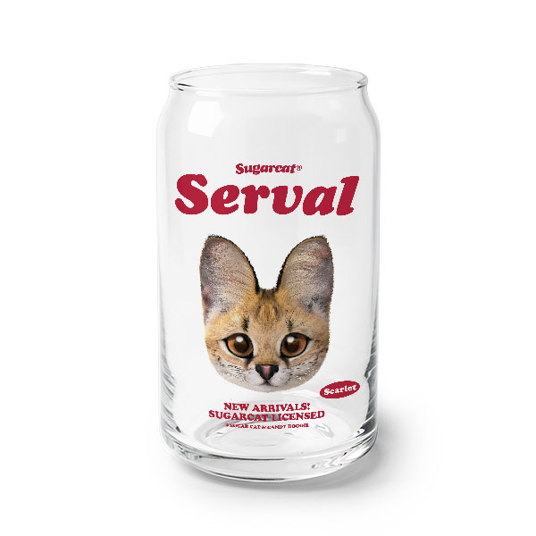 Scarlet the Serval TypeFace Beer Can Glass
