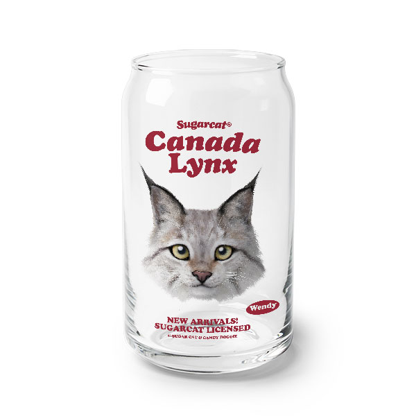 Wendy the Canada Lynx TypeFace Beer Can Glass