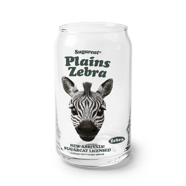 Zebra the Plains Zebra TypeFace Beer Can Glass
