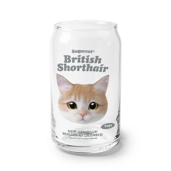 Yuja the British Shorthair TypeFace Beer Can Glass