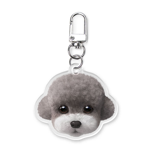 Earlgray the Poodle Face Acrylic Keyring