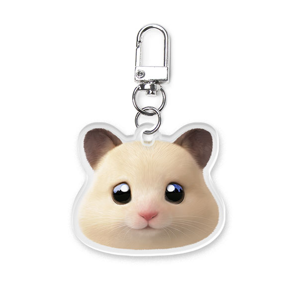 Pudding the Hamster Face Acrylic Keyring