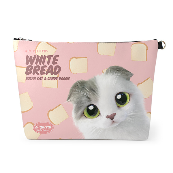 Duna’s White Bread New Patterns Leather Clutch (Triangle)
