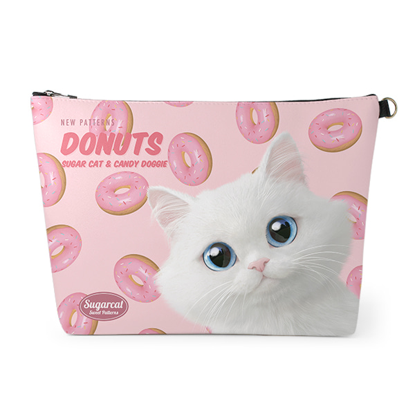 Soondooboo’s Donuts New Patterns Leather Clutch (Triangle)