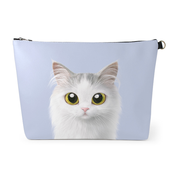 Rangi the Norwegian forest Leather Clutch (Triangle)