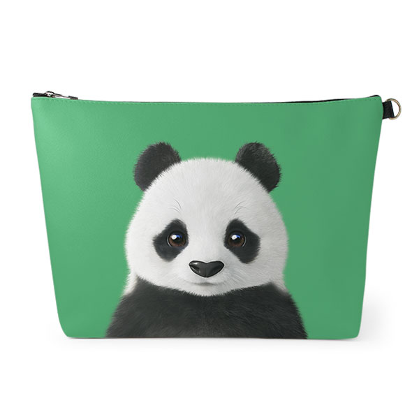 Pang the Giant Panda Leather Clutch (Triangle)