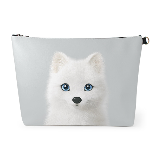 Polly the Arctic Fox Leather Clutch (Triangle)