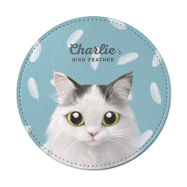 Charlie’s Bird Feather Leather Coaster