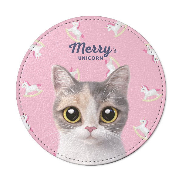 Merry’s Unicorn Leather Coaster
