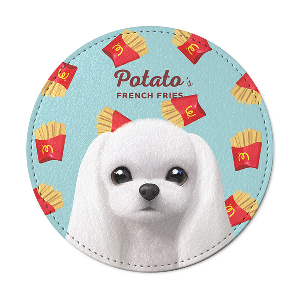 Potato&#039;s French Fries Leather Coaster