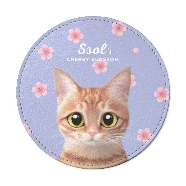 Ssol’s Cherry Blossom Leather Coaster