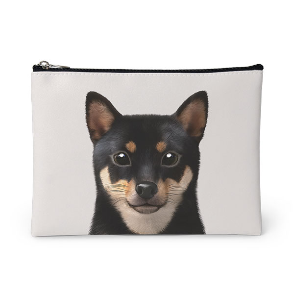 Bate the Shiba Leather Pouch