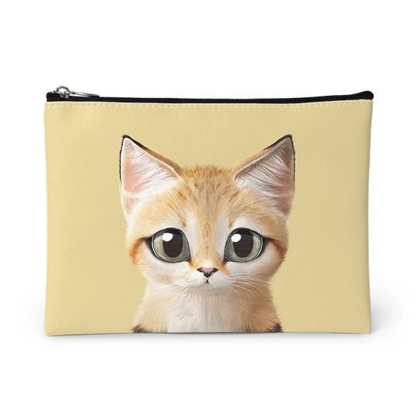 Sandy the Sand cat Leather Pouch